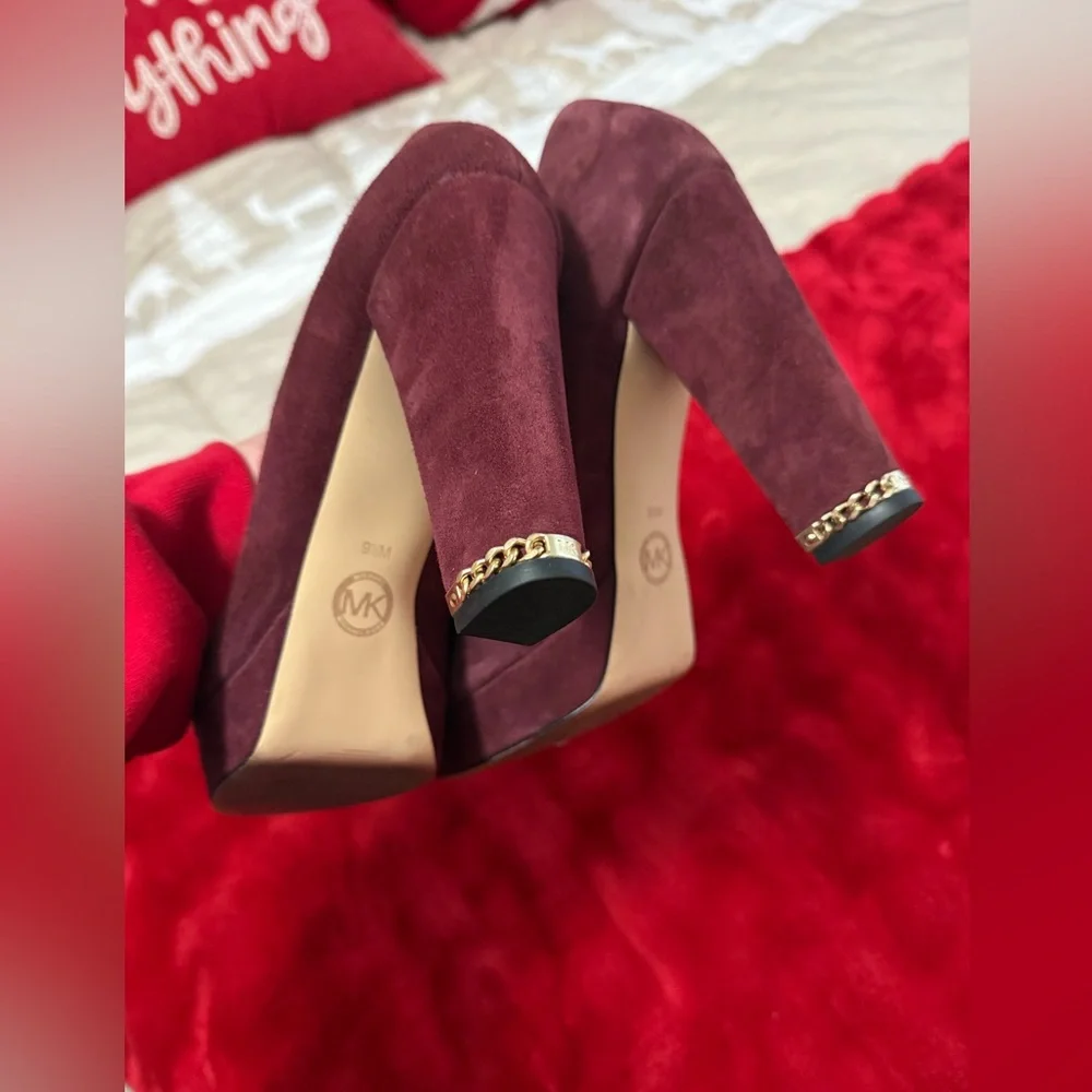 Elegant Suede Platform Heels - Purple Michael Kors Womens 9 1/2!! - Picture 5 of 10